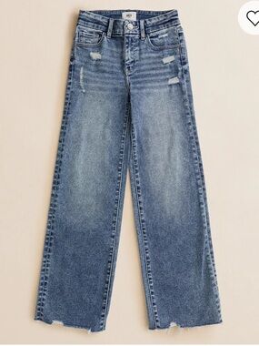 BKE Minie Billie Girls Distressed Wide Leg Stretch Jeans - Med Rise